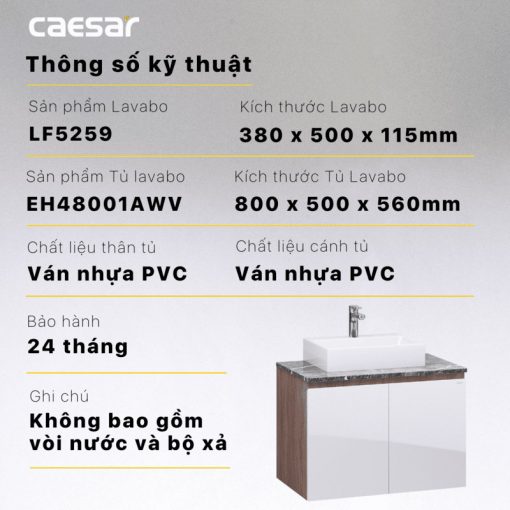 CAESAR LF5261 EH48001AWV - Tủ lavabo