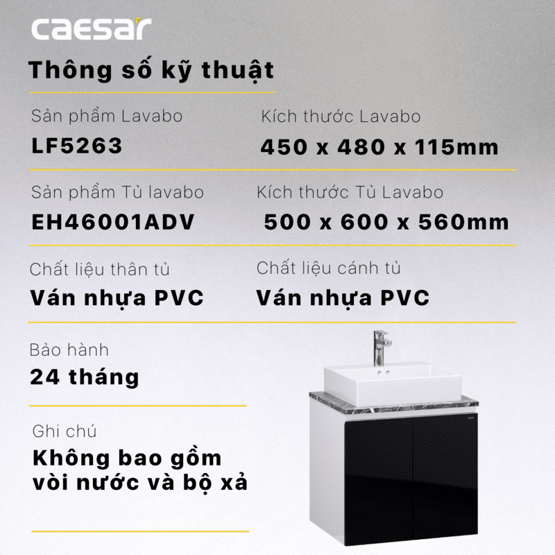 CAESAR LF5263 EH46001ADV - Tủ lavabo