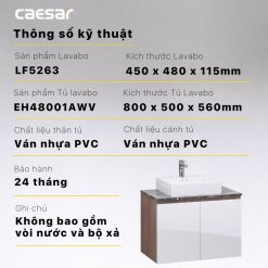 CAESAR LF5263 EH48001AWV - Tủ lavabo