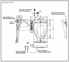 TOTO CS320PDRW16 - Bồn cầu thông minh nắp rửa điện tử TCF23410AAA
