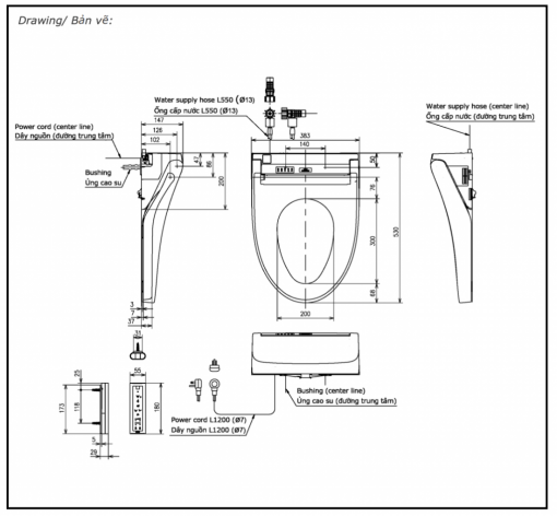 TOTO MS625CDW15#XW - Bồn cầu thông minh nắp rửa điện tử TCF24460AAA