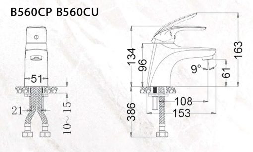 CAESAR BT560CP - Vòi lavabo nóng lạnh