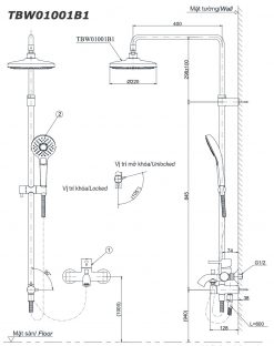 TOTO TBW01001BA TBS04302V TBW03002B - Vòi sen cây nóng lạnh