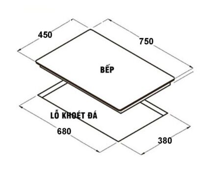 Bản vẽ kích thước Bếp từ đôi CANZY CZ 939PLUS