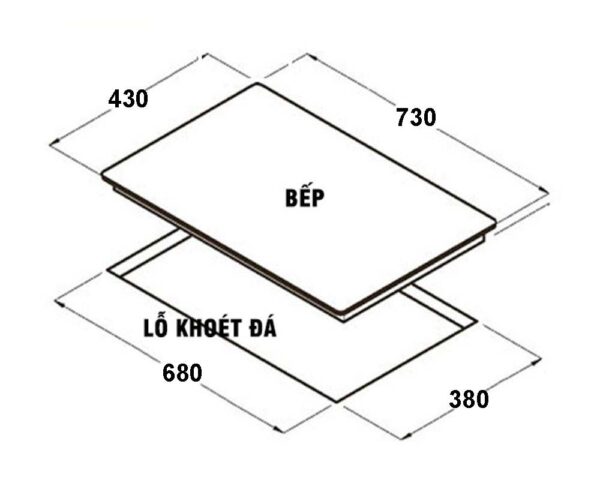 Bản vẽ kích thước Bếp từ đôi CANZY CZ TL30HN