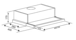 Bản vẽ kích thước Máy hút mùi CANZY CZ 600GH 60cm âm tủ