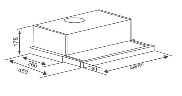 Bản vẽ kích thước Máy hút mùi CANZY CZ 600GH 60cm âm tủ