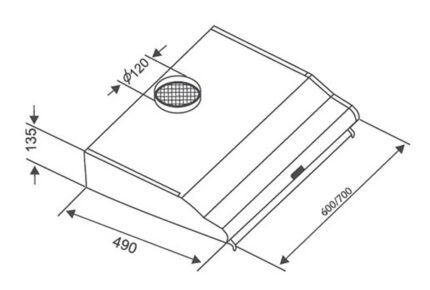 Bản vẽ kích thước Máy hút mùi CANZY CZ C506B 60cm cổ điển
