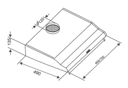 Bản vẽ kích thước Máy hút mùi CANZY CZ C506I 60cm cổ điển