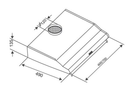 Bản vẽ kích thước Máy hút mùi CANZY CZ C507B 70cm cổ điển