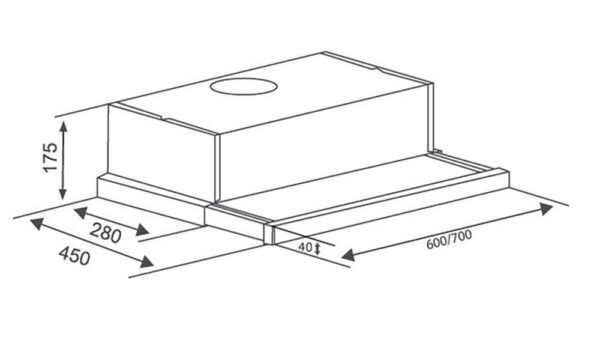 Bản vẽ kích thước Máy hút mùi CANZY CZ C516I 60cm âm tủ