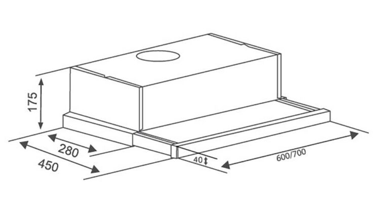 Bản vẽ kích thước Máy hút mùi CANZY CZ C516I 60cm âm tủ
