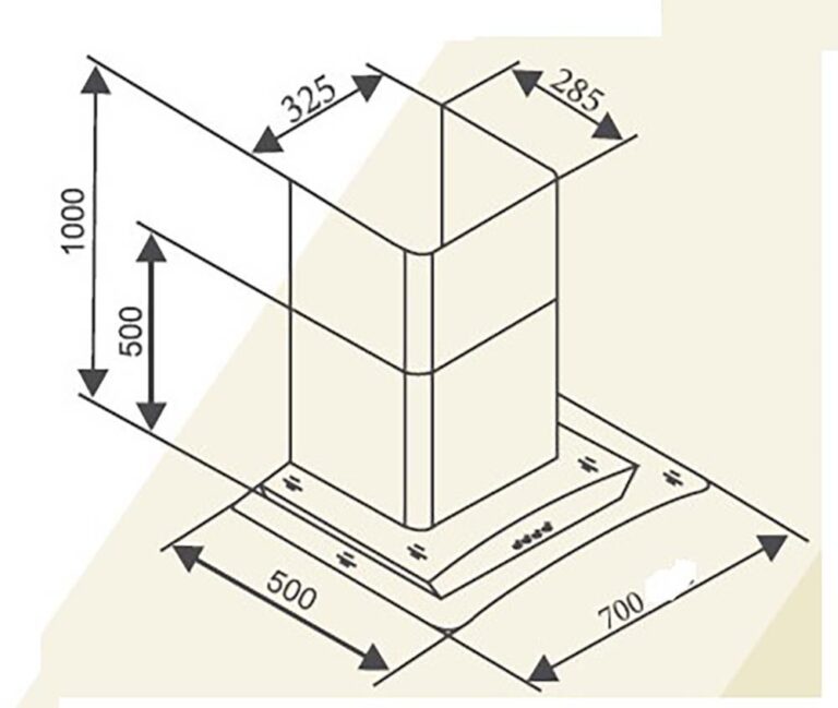 Bản vẽ kích thước Máy hút mùi CANZY CZ M6970 70cm kính cong