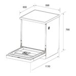 Bản vẽ kích thước Máy rửa bát CANZY CZ BHN14PTC độc lập .