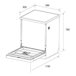 Bản vẽ kích thước Máy rửa bát CANZY CZ BHN14PTC độc lập .