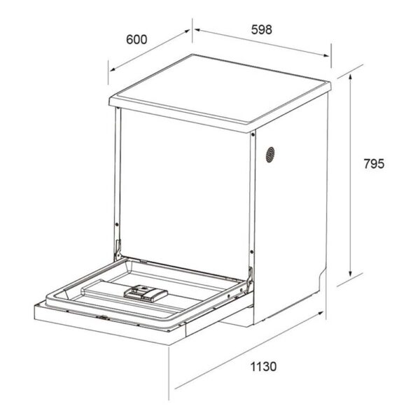 Bản vẽ kích thước Máy rửa bát CANZY CZ BHN14PTC độc lập .