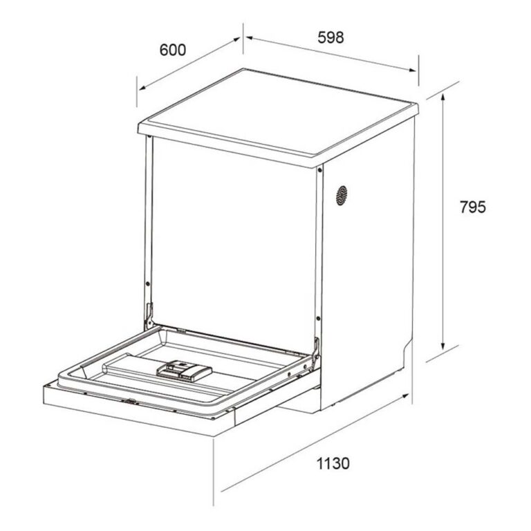 Bản vẽ kích thước Máy rửa bát CANZY CZ BHN14PTC độc lập .