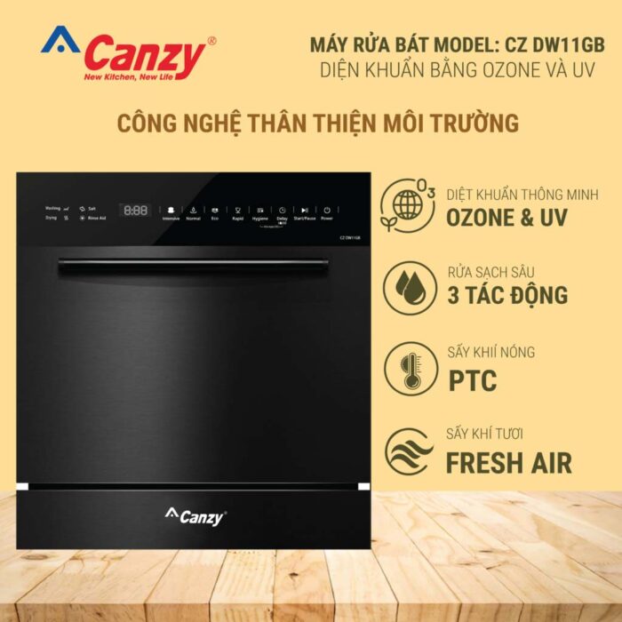 Máy rửa bát CANZY CZ DW11GB độc lập - Ảnh 3