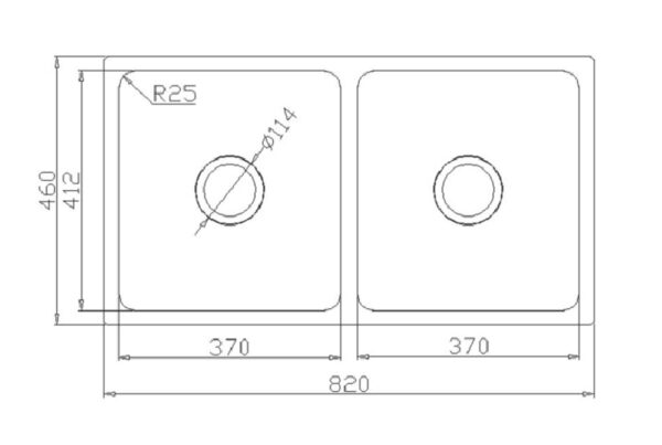 Bản Vẽ Kỹ Thuật Chậu rửa bát inox KONOX KN8246DU DEKOR âm bàn 2 hố