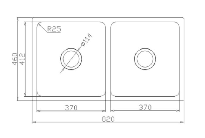 Bản Vẽ Kỹ Thuật Chậu rửa bát inox KONOX KN8246DU DEKOR âm bàn 2 hố