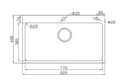 Bản Vẽ Kỹ Thuật Chậu rửa bát inox KONOX KN8248SO DEKOR