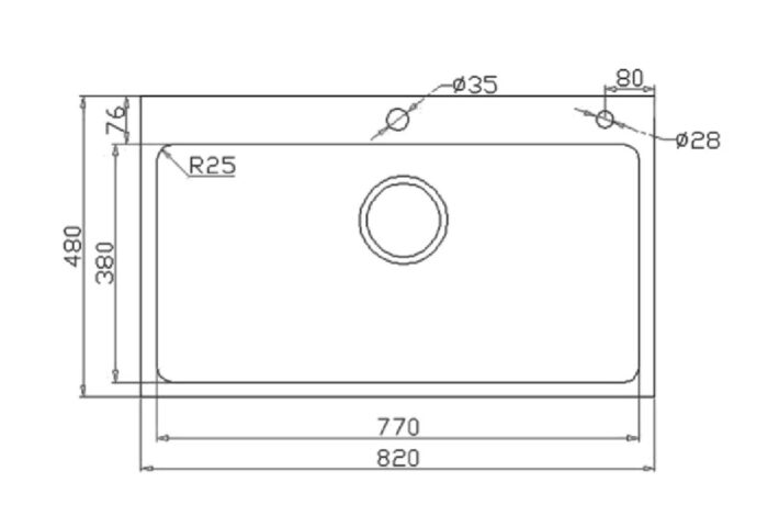 Bản Vẽ Kỹ Thuật Chậu rửa bát inox KONOX KN8248SO DEKOR