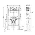 Bản vẽ kĩ thuật Két nước bồn cầu treo tường American Standard WP-4004
