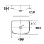 Bản vẽ kĩ thuật chậu lavabo American Standard WP-0638 LOVEN đặt bàn
