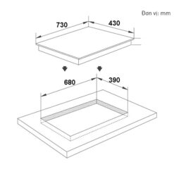 Bản vẽ kỹ thuật Bếp từ đôi RAPIDO RI4000RD