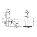 Bản vẽ kỹ thuật Bồn cầu 1 khối AMERICAN STANDARD 2490-WT xả trực tiếp