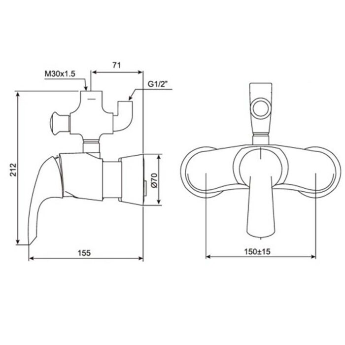 Bản vẽ kỹ thuật Củ trộn sen cây American Standard WF-3172 Tonic nóng lạnh