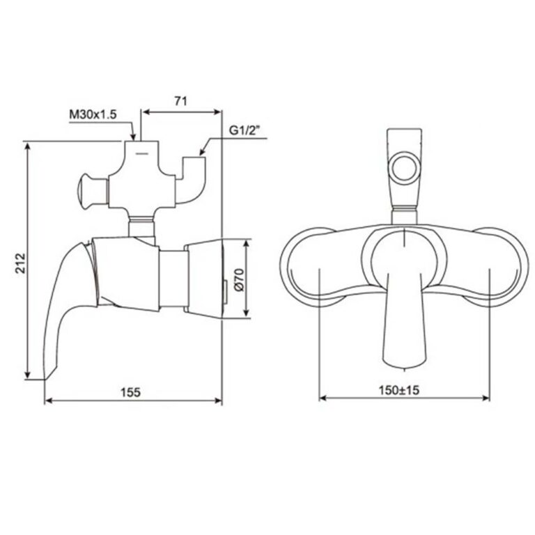 Bản vẽ kỹ thuật Củ trộn sen cây American Standard WF-3172 Tonic nóng lạnh