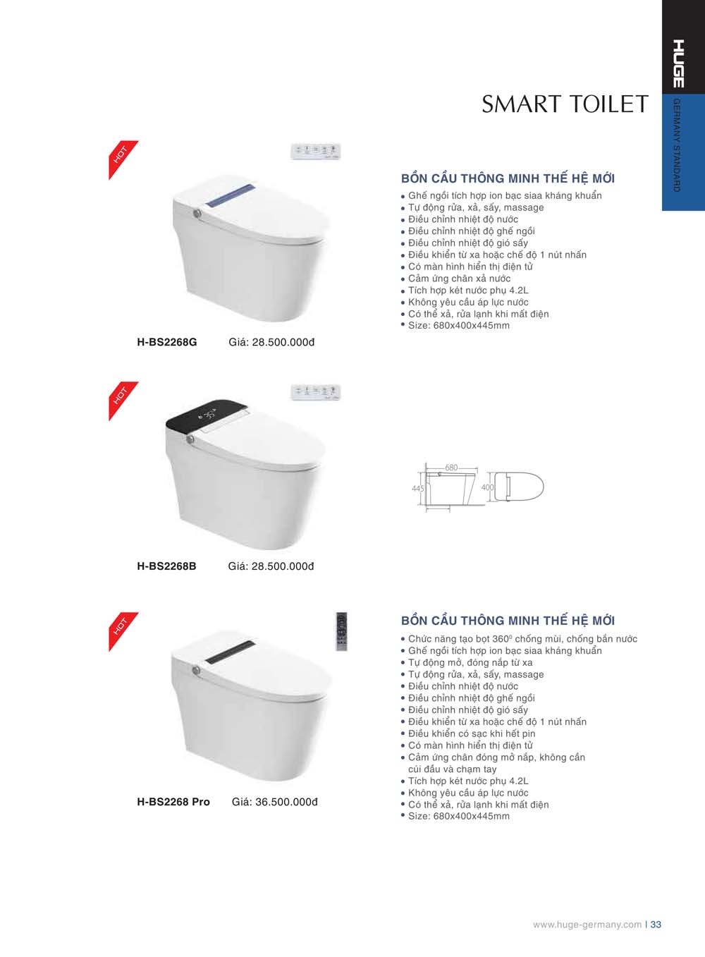 Catalogue HUGE 2023 Bang gia Thiet bi ve sinh nhap khau 33