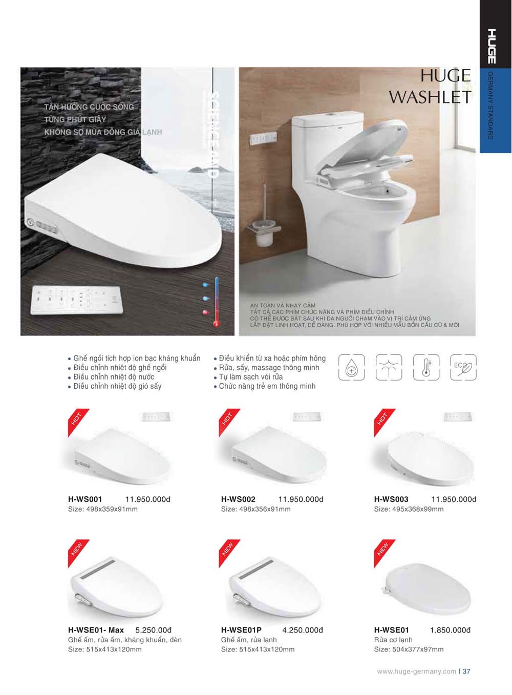 Catalogue HUGE 2023 Bang gia Thiet bi ve sinh nhap khau 37