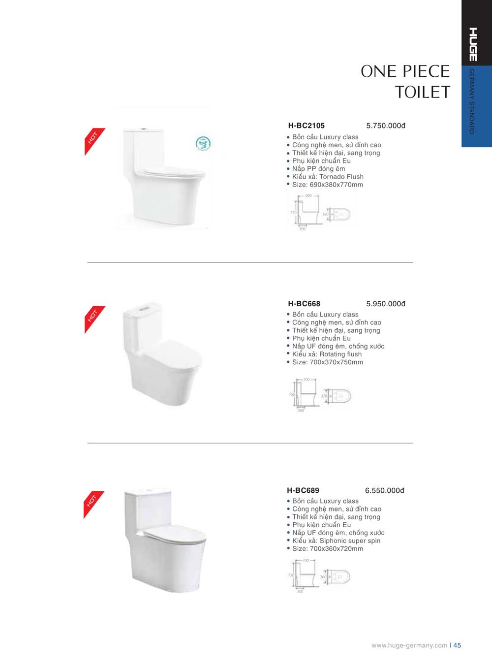 Catalogue HUGE 2023 Bang gia Thiet bi ve sinh nhap khau 45