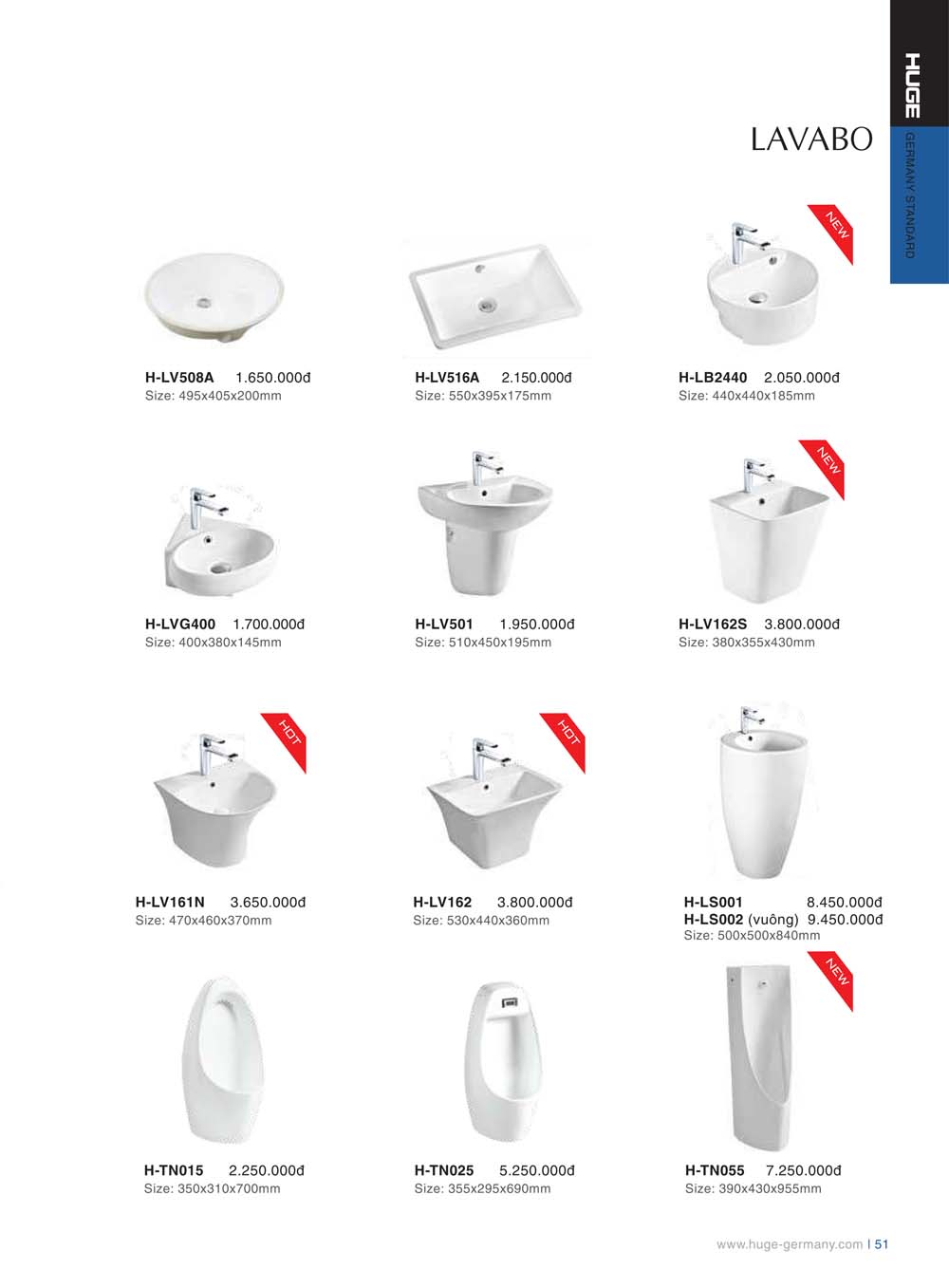 Catalogue HUGE 2023 Bang gia Thiet bi ve sinh nhap khau 51