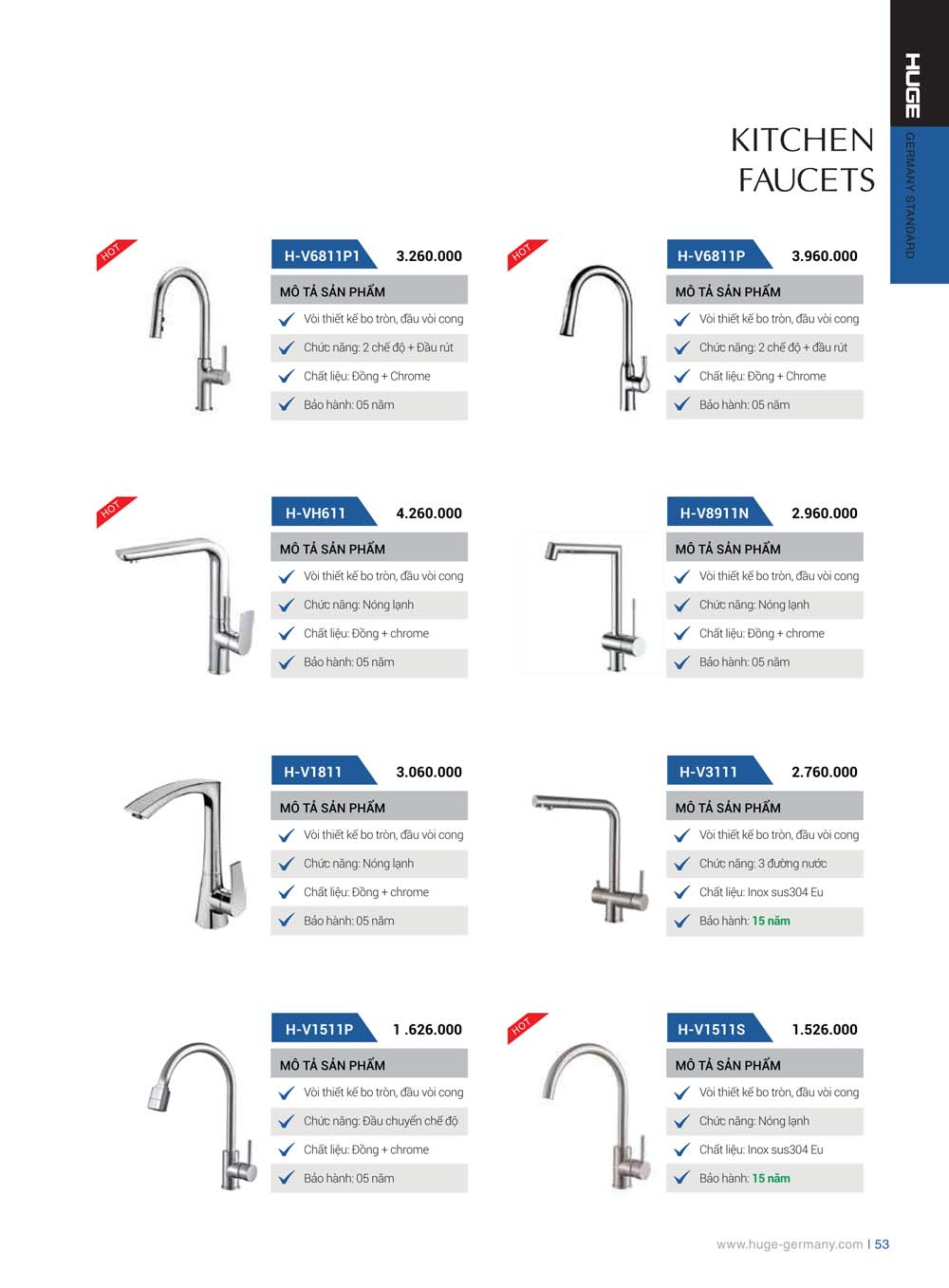Catalogue HUGE 2023 Bang gia Thiet bi ve sinh nhap khau 53