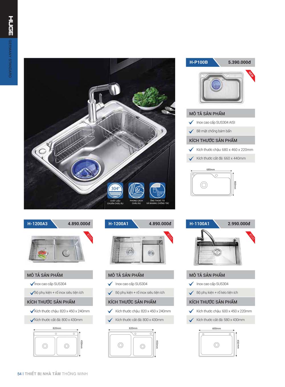 Catalogue HUGE 2023 Bang gia Thiet bi ve sinh nhap khau 54