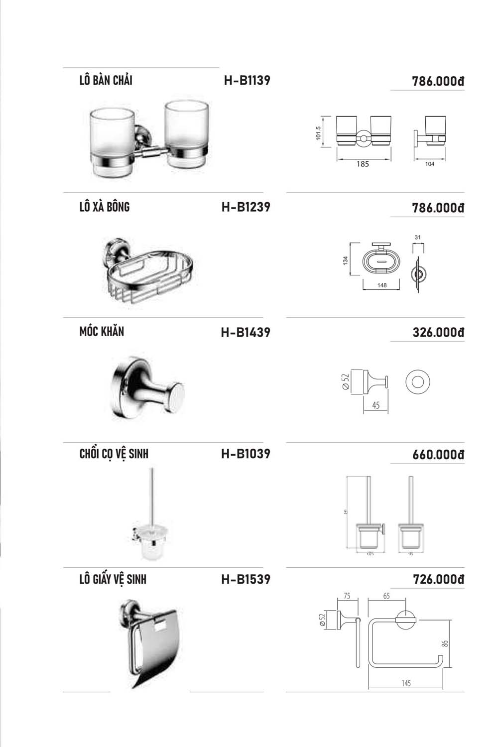 Catalogue HUGE 2023 Bang gia Thiet bi ve sinh nhap khau 60