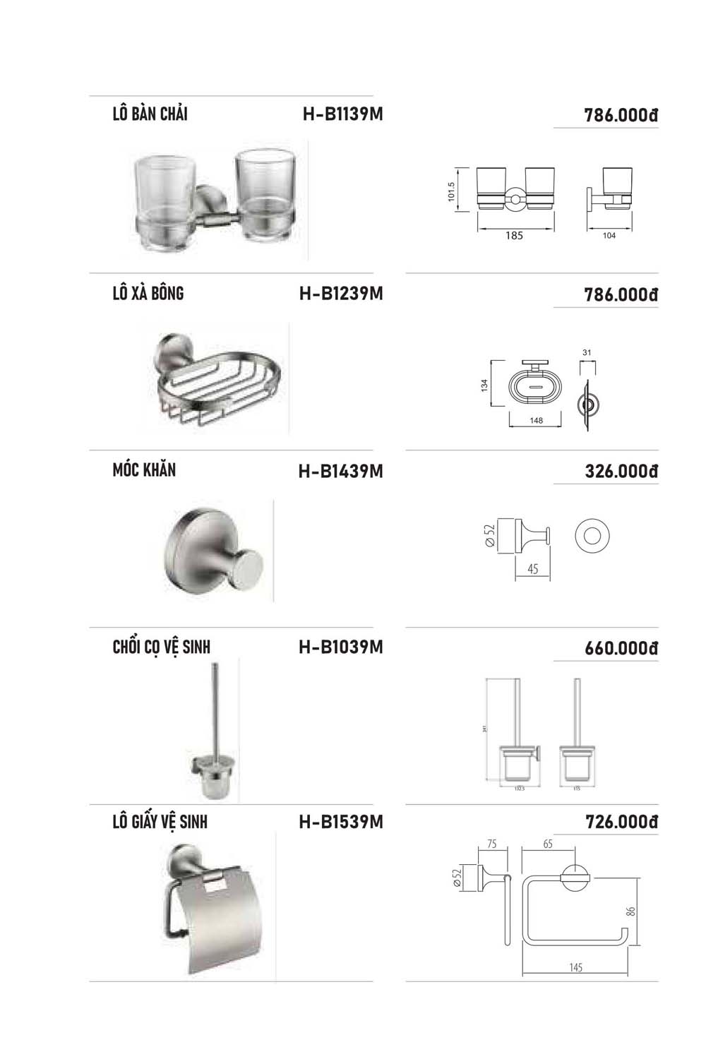 Catalogue HUGE 2023 Bang gia Thiet bi ve sinh nhap khau 63
