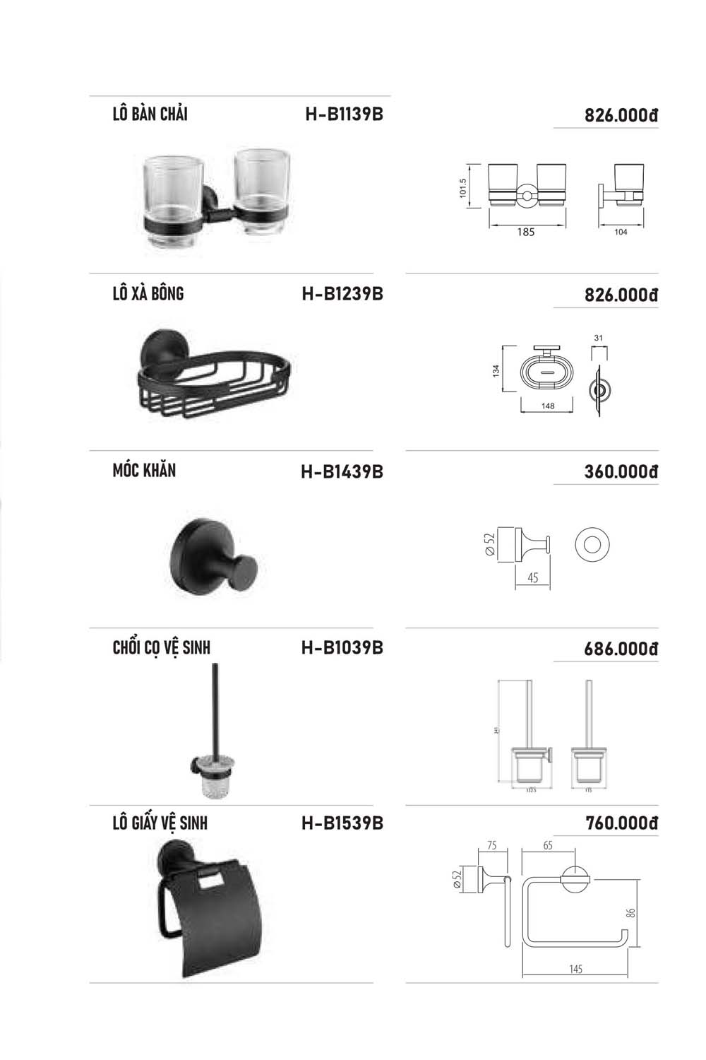 Catalogue HUGE 2023 Bang gia Thiet bi ve sinh nhap khau 66