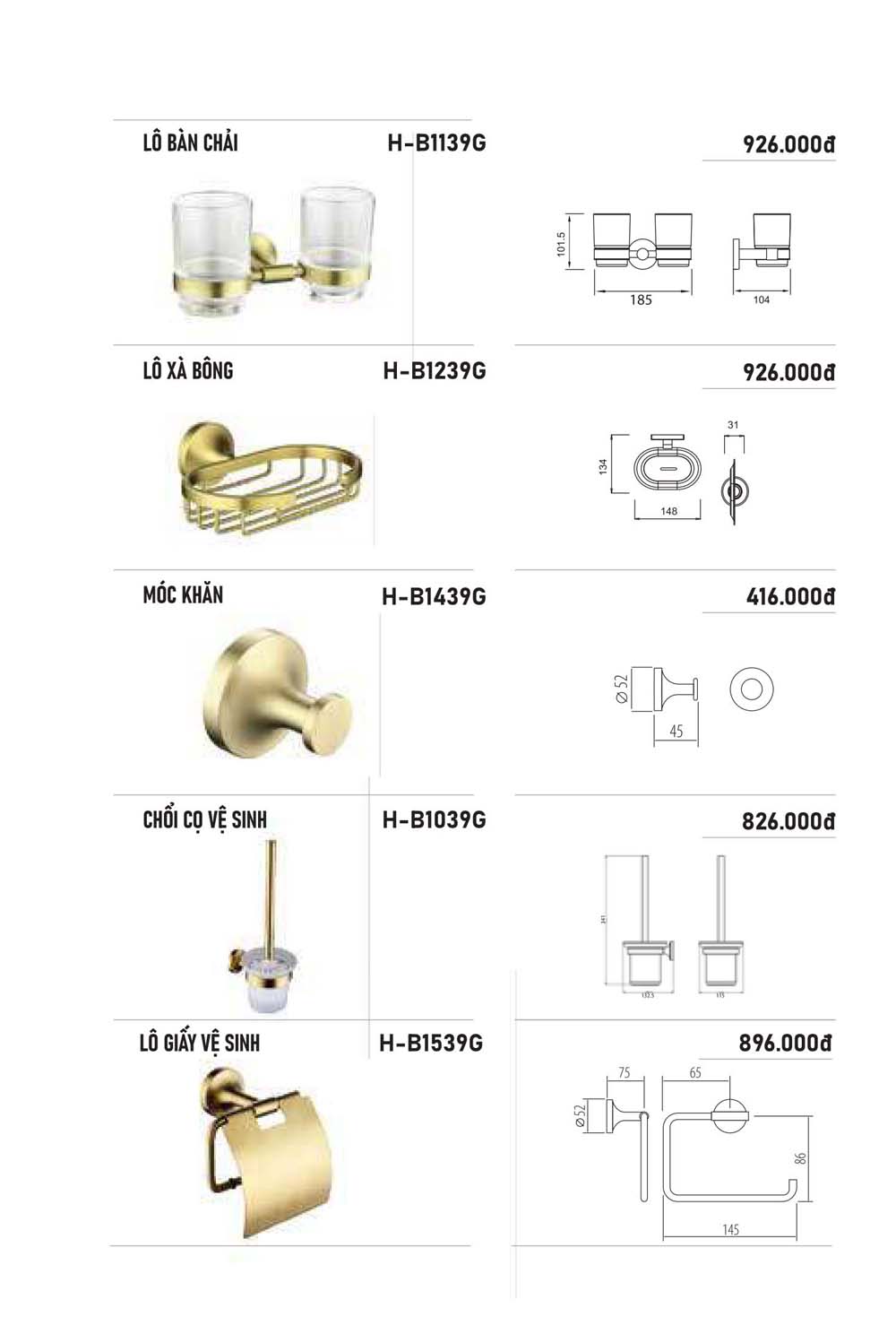 Catalogue HUGE 2023 Bang gia Thiet bi ve sinh nhap khau 69