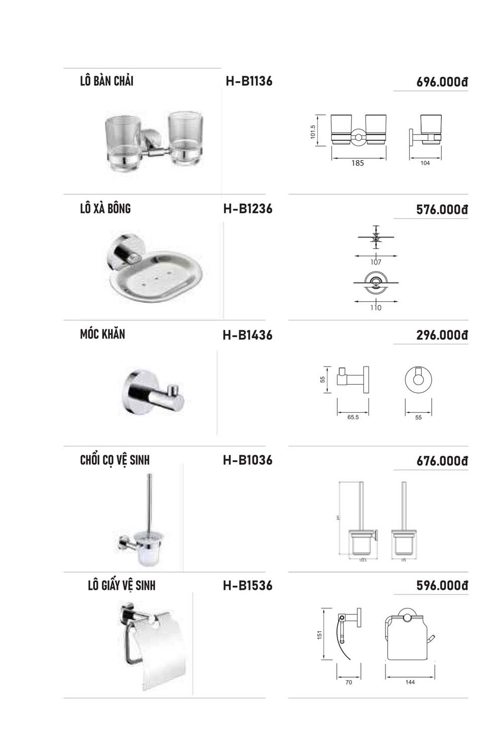 Catalogue HUGE 2023 Bang gia Thiet bi ve sinh nhap khau 72