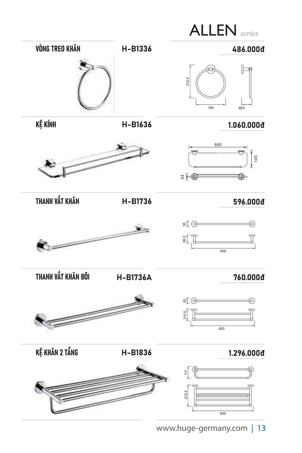Catalogue HUGE 2023 Bang gia Thiet bi ve sinh nhap khau 73