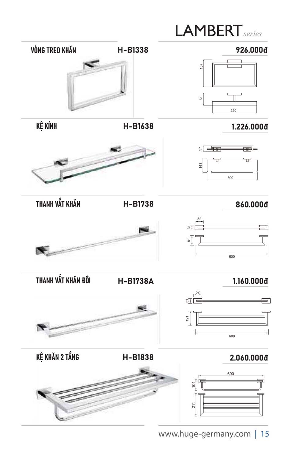 Catalogue HUGE 2023 Bang gia Thiet bi ve sinh nhap khau 76