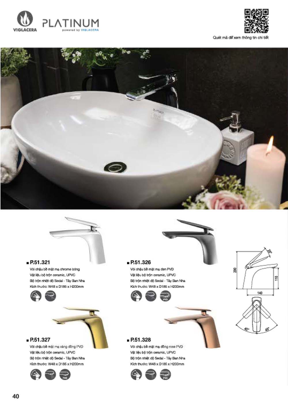 Catalogue PLATINUM 2024 Bang gia Thiet bi ve sinh nhap khau vuathietbi.com 42