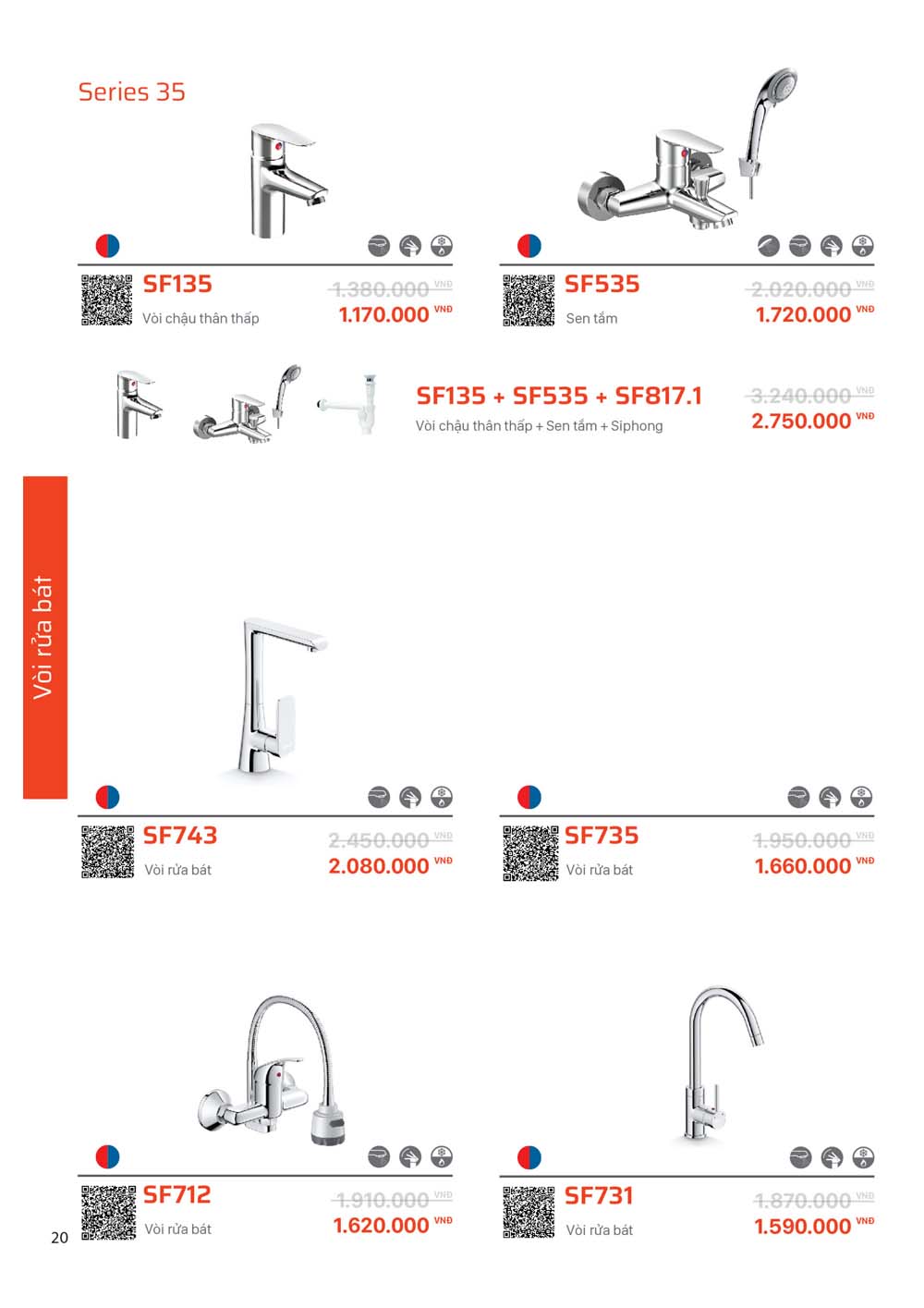 Catalogue SANFI 2024 Bang gia Thiet bi ve sinh nhap khau vuathietbi.com 20