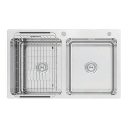 Chậu rửa bát inox KONOX KN8251TD DEKOR dương bàn 2 hố