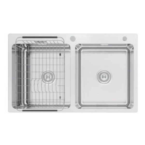 Chậu rửa bát inox KONOX KN8251TD DEKOR dương bàn 2 hố