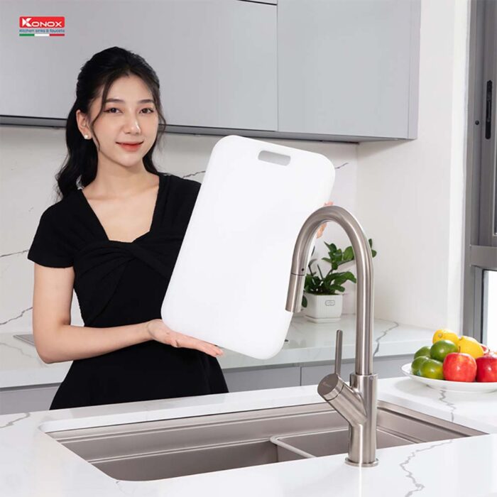 Chậu rửa bát inox KONOX KN8347SU DEKOR âm bàn 1 hố - Ảnh 9